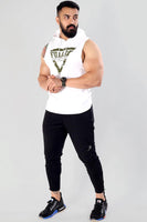 Crest Sleeveless Hoodie White