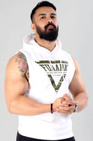 Crest Sleeveless Hoodie White