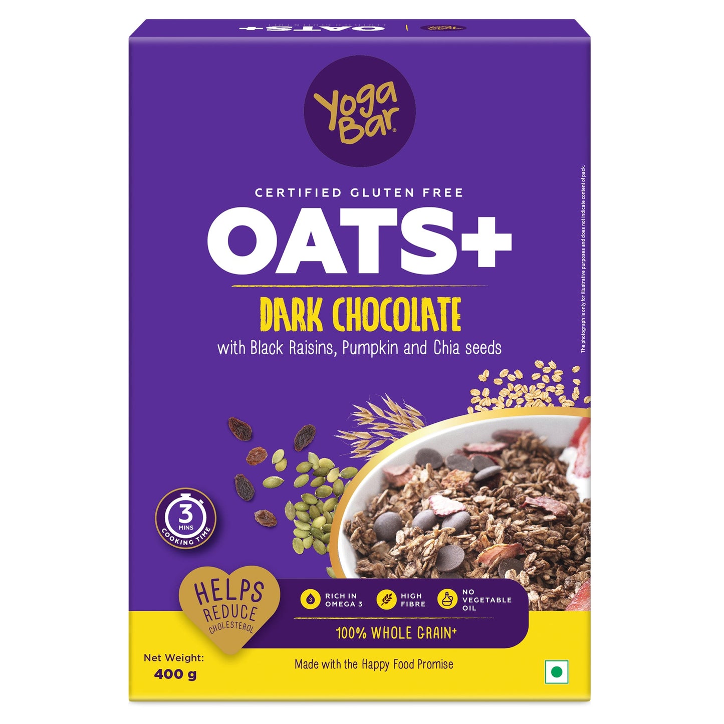 Fruit & Nuts Muesli, 700g + Dark Chocolate Oats, 400g + Dark Chocolate Crunchy Peanut Butter, 400g