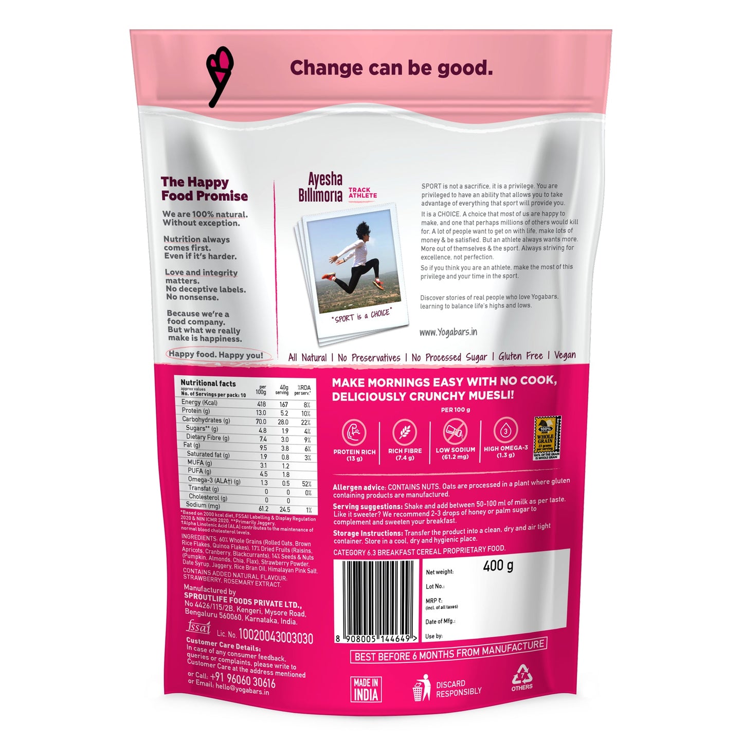 Fruits, Nuts + Seeds Muesli, 400g