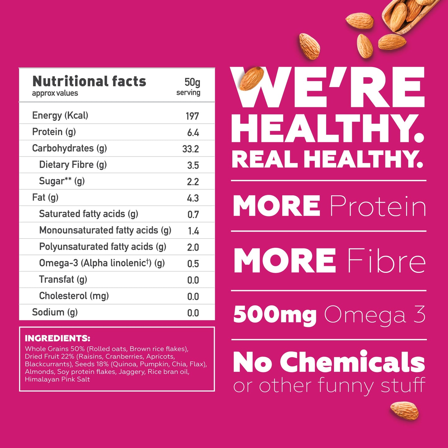 Combo of 2 (400g*2) Almond + Quinoa & Fruits, Nuts + Seeds Wholegrain Muesli