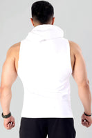Crest Sleeveless Hoodie White