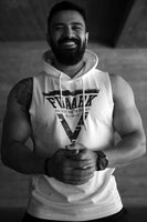 Crest Sleeveless Hoodie White
