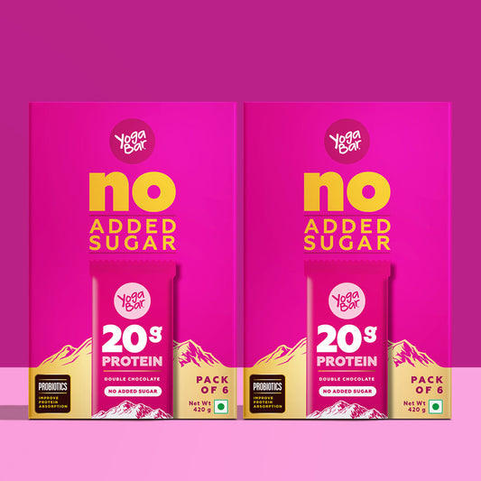 Yogabar No Added Sugar Double Chocolate Protein Bars | Pack of 2