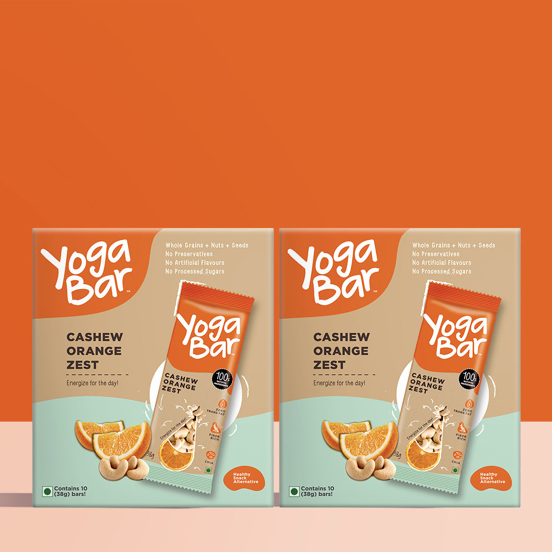 Orange Cashew Energy Bars (Pack of 2 Boxes)