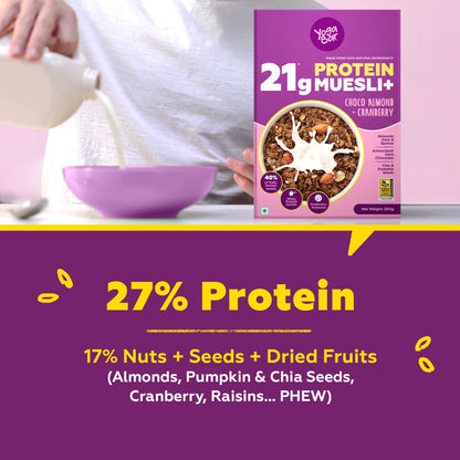 High Protein Muesli Choco Almond & Cranberry, 350g