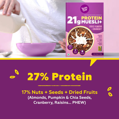 Combo of High Protein Muesli Choco Almond Cranberry & Dark Chocolate Muesli Cranberry