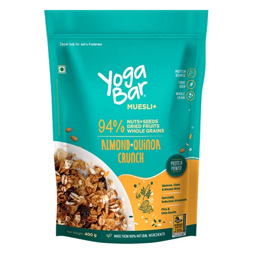 Combo of 2 (400g*2) Almond + Quinoa & Fruits, Nuts + Seeds Wholegrain Muesli