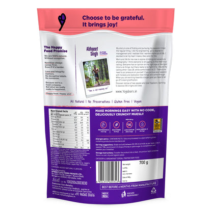Dark Chocolate + Cranberries Wholegrain Muesli, 700g