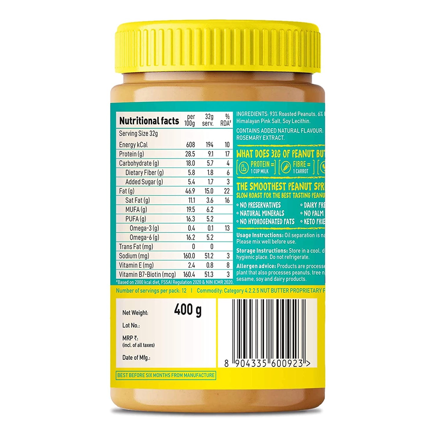 Honey Roasted Peanut Butter (Crunchy), 400g