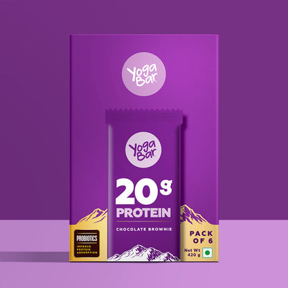 Yogabar Protein Bar Variety Box - 6X60G + Chocolate Brownie Protein Bar- 6X60 G