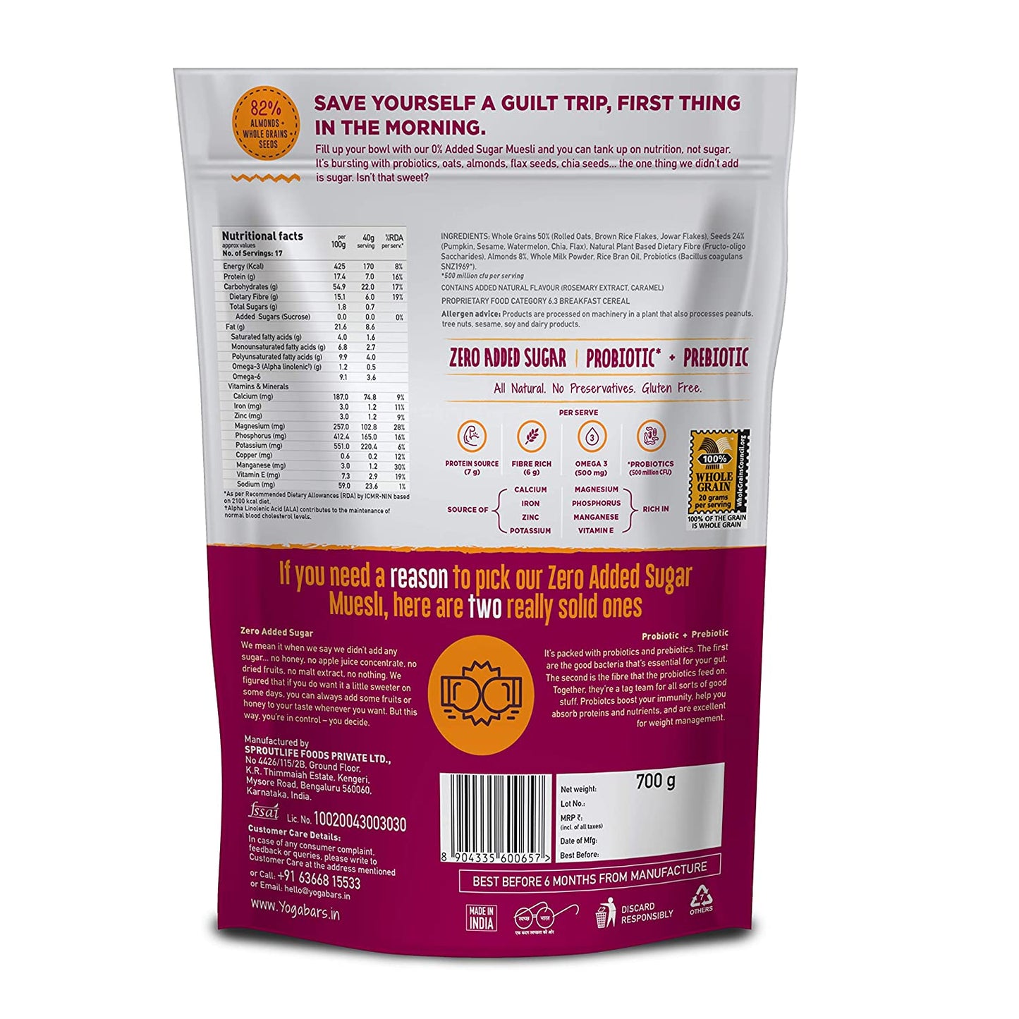 No Added Sugar Super Muesli - 700g