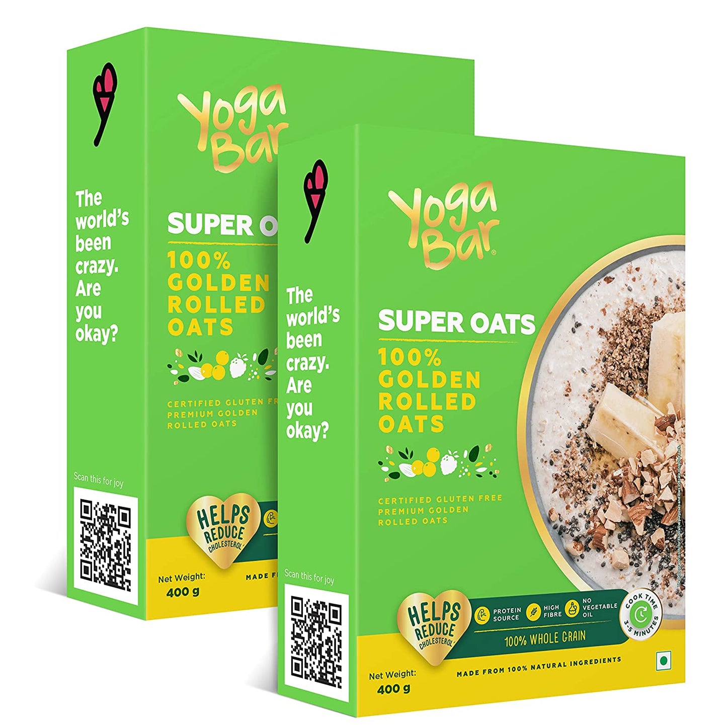 Combo of 2 - 100% Rolled Oats 400G X 2