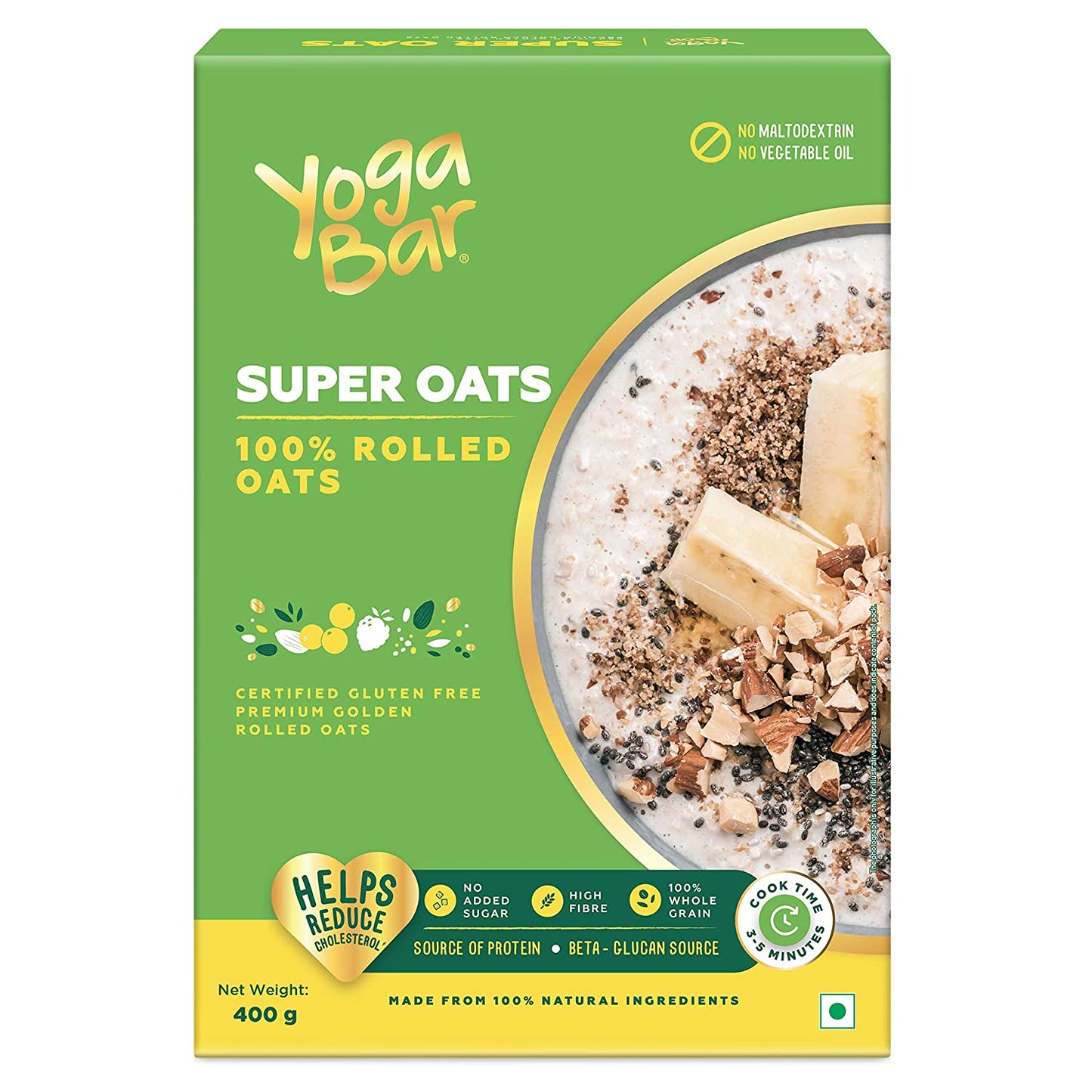 Combo of 2 - 100% Rolled Oats 400G X 2