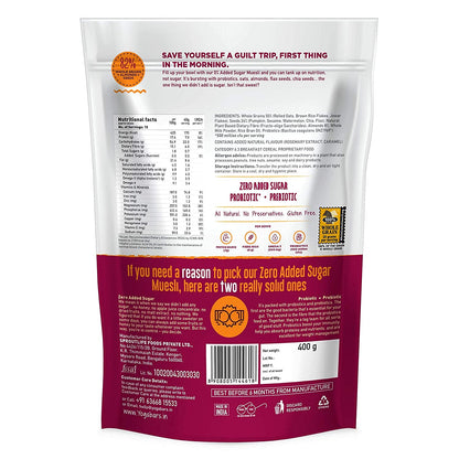 Combo of Dark Chocolate + Cranberries Wholegrain + Fruits, Nuts & Seeds + No Added Sugar Super Muesli - 400g