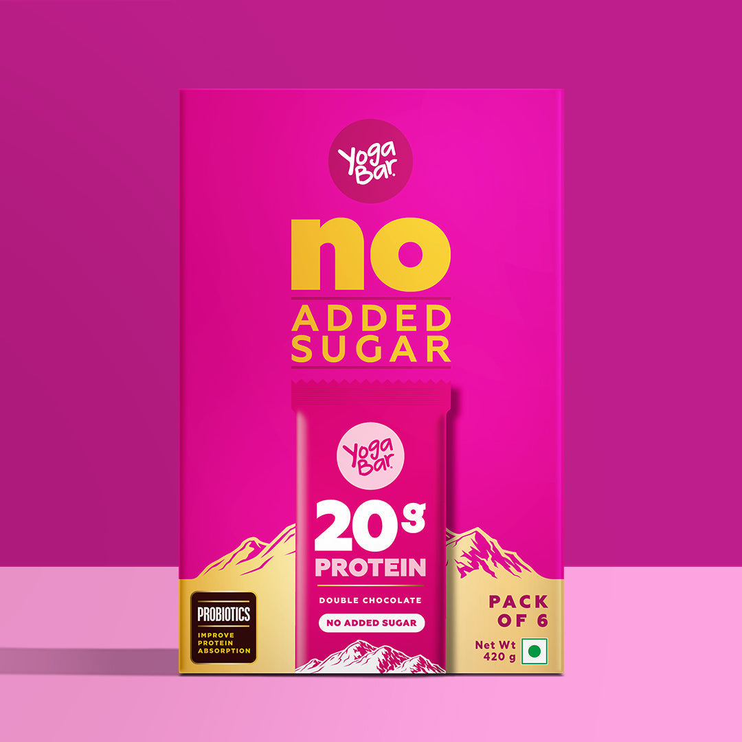 Yogabar No Added Sugar Double Chocolate Protein Bars | Pack of 2