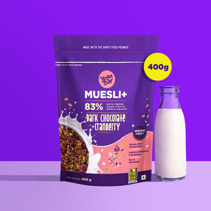 Dark Chocolate + Cranberries Muesli, 400g