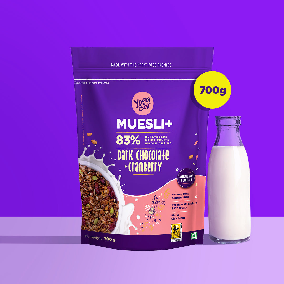 Dark Chocolate + Cranberries Wholegrain Muesli, 700g