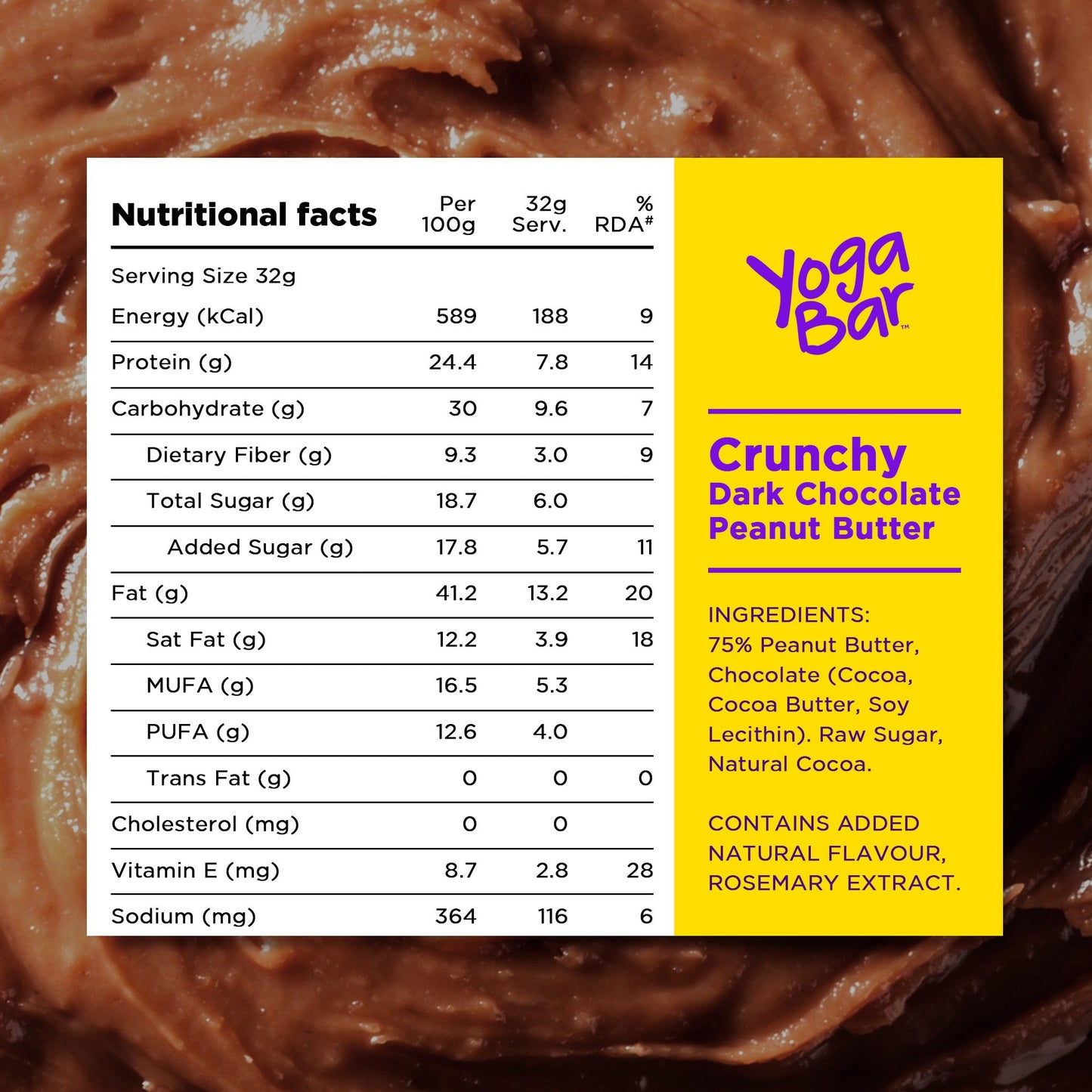 Dark Chocolate Crunchy Peanut Butter, 400g