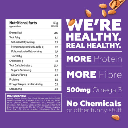 Combo of 2 - Almond + Quinoa & Dark Chocolate + Cranberries Wholegrain Muesli (2 *400g)