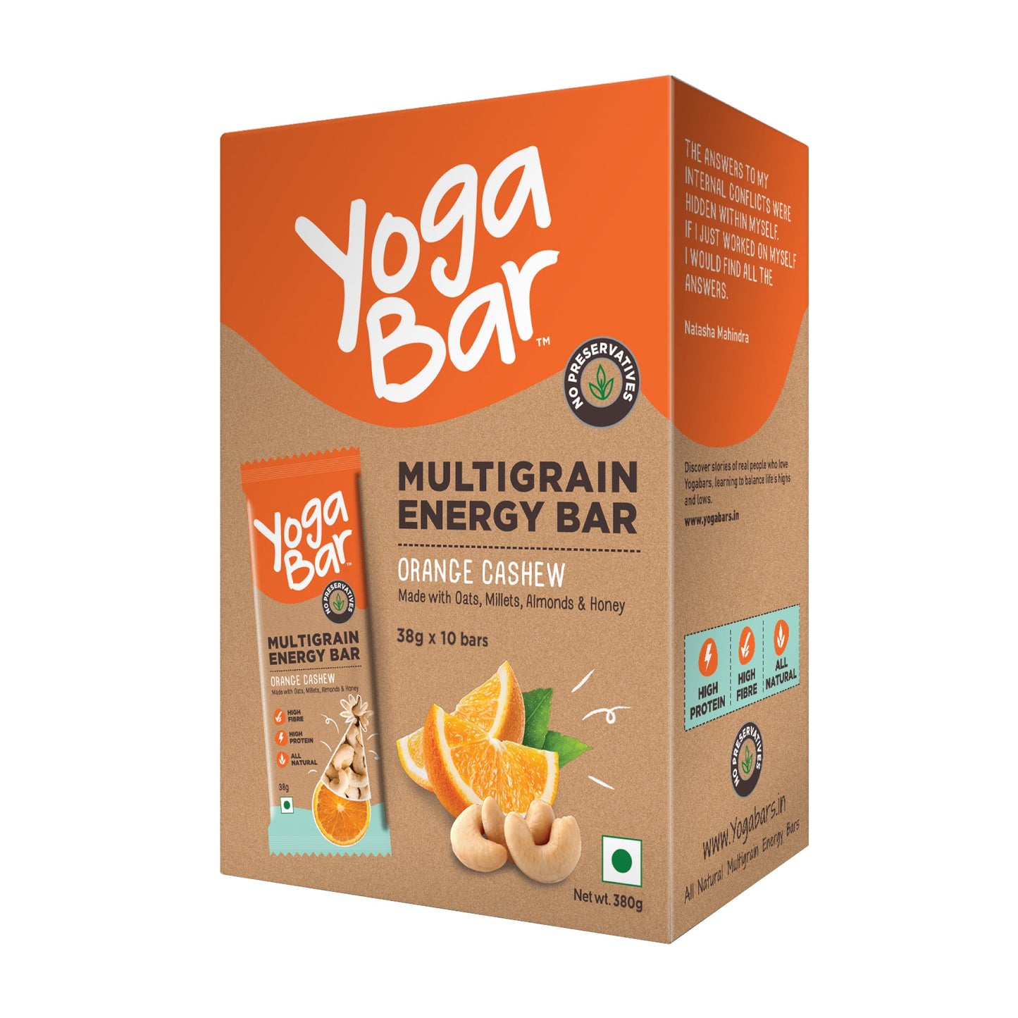 Orange Cashew Energy Bars (Pack of 2 Boxes)