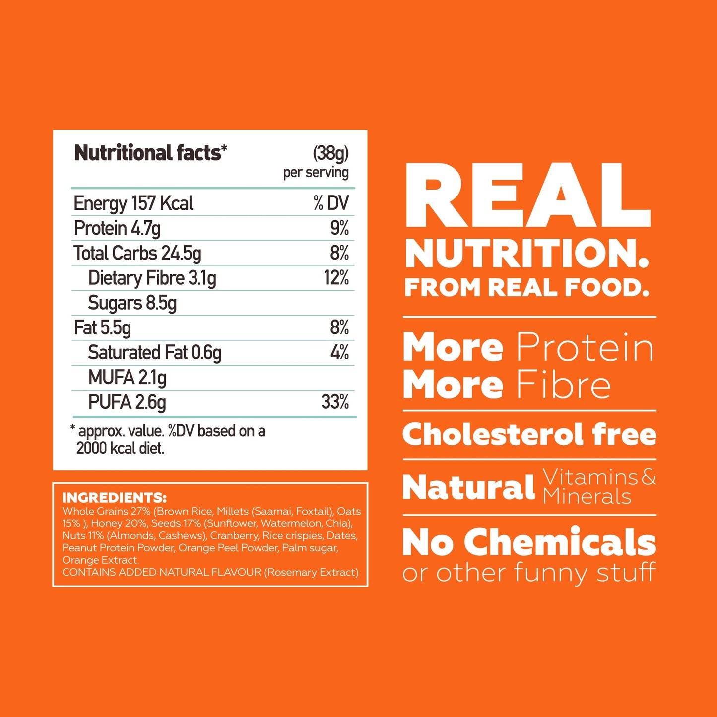 Orange Cashew Energy Bars (Pack of 2 Boxes)