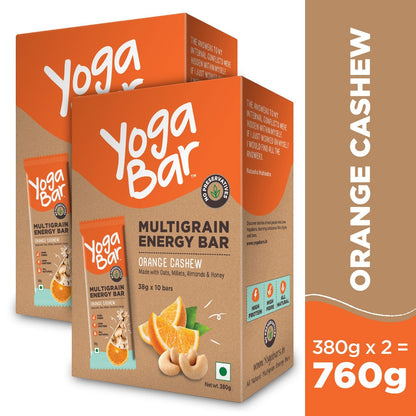 Orange Cashew Energy Bars (Pack of 2 Boxes)